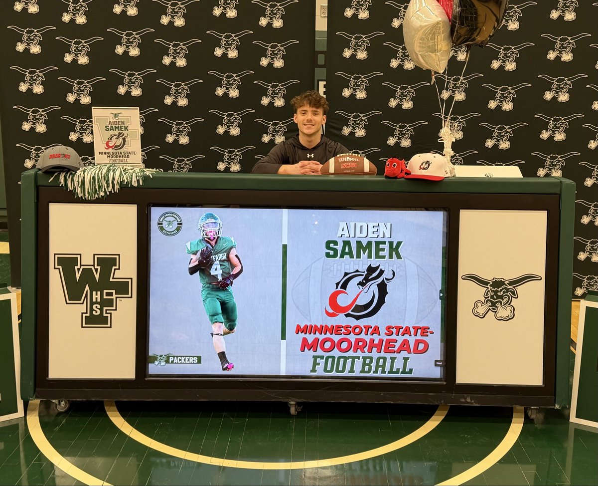 WFPackersAD's tweet photo. Congratulations Aiden Samek on your commitment to Minnesota State-Moorhead for Football!!! https://t.co/1e5EiaBSkp