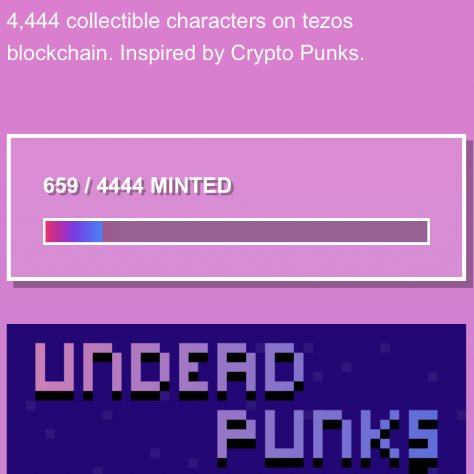 UndeadTezos's tweet photo. Thanks for being part of this journey!
15% minted already 🔥@dropdotart 

Undead Punks on Tezos
https://t.co/A5z2EwqRA7 https://t.co/xmGyOTi7Ry