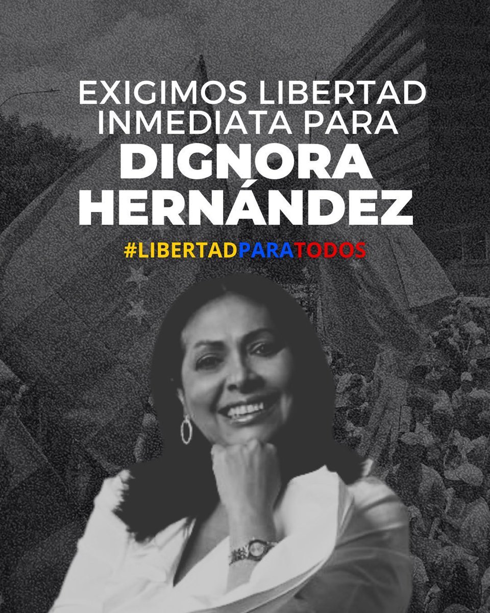 BrendaRibeiroG's tweet image. Libertad plena, incondicional e inmediata para Dignora Hernández, Henry Alviarez y Perkins Rocha 

Libertad para todos los Presos Políticos 🇻🇪