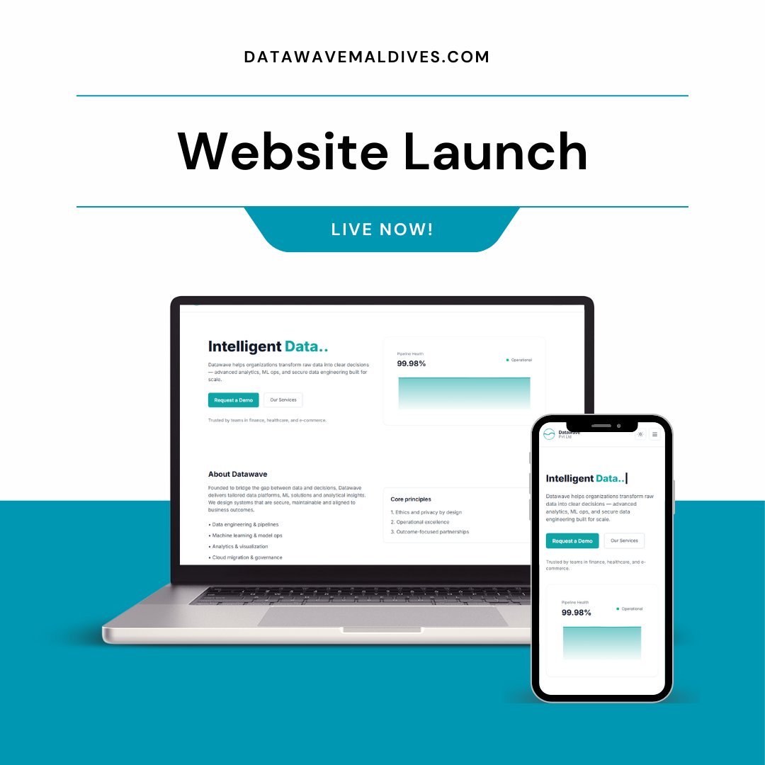 datawavemv's tweet photo. We’re excited to officially launch DataWave Maldives.
Building data-driven solutions designed for impact.

https://t.co/uhWGk4uaGJ https://t.co/AzMXp9XonG