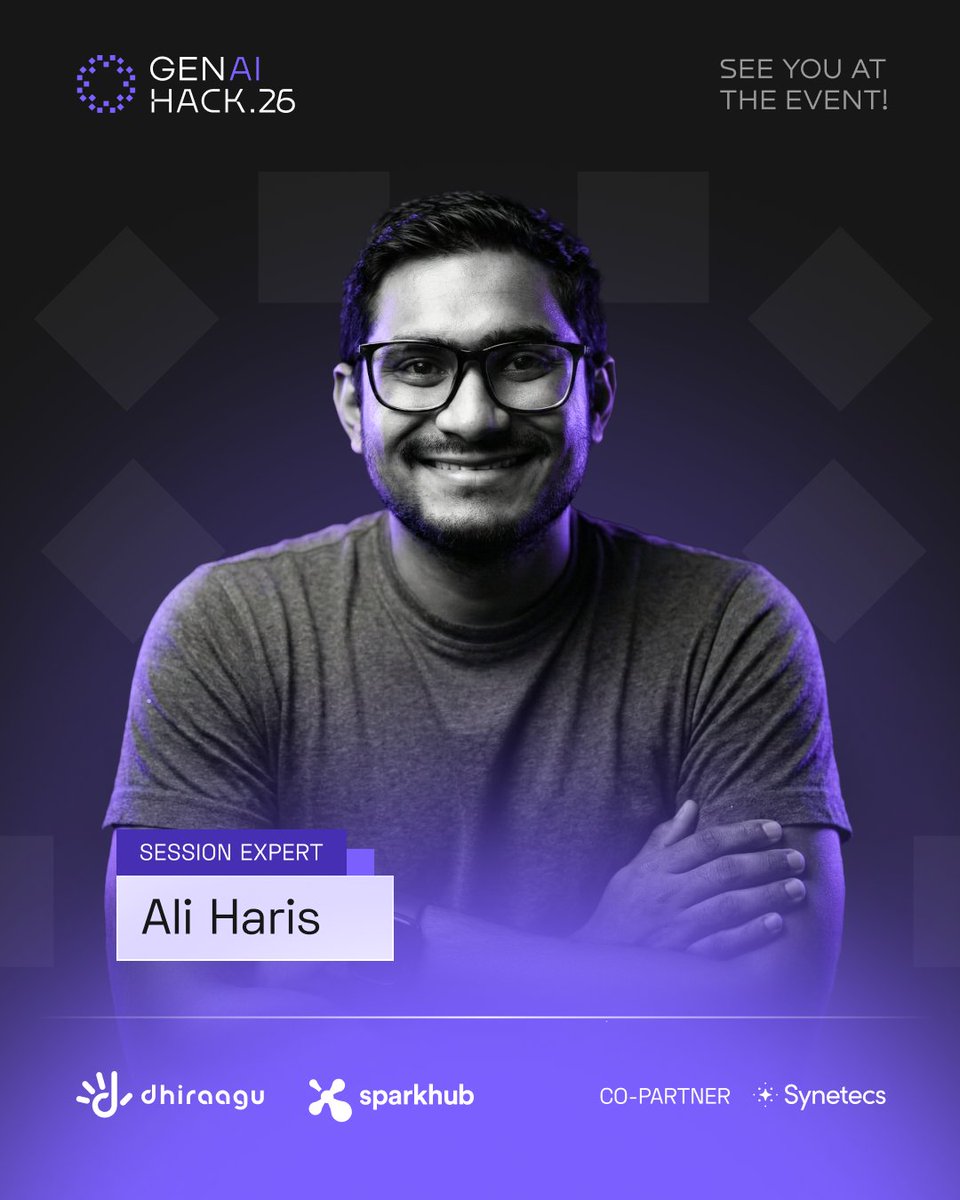 Meet <a href="/iharis/">haris</a>   — Product &amp; tech leader and Head of Product at LottieFiles.

From zero-to-one startups to scaling global products, 

Haris will lead Session 1: Product Thinking at #GenAIHack26.

In Partnership with <a href="/Dhiraagu/">Dhiraagu</a>  &amp; Co-partnered <a href="/synetecs/">Synetecs</a>