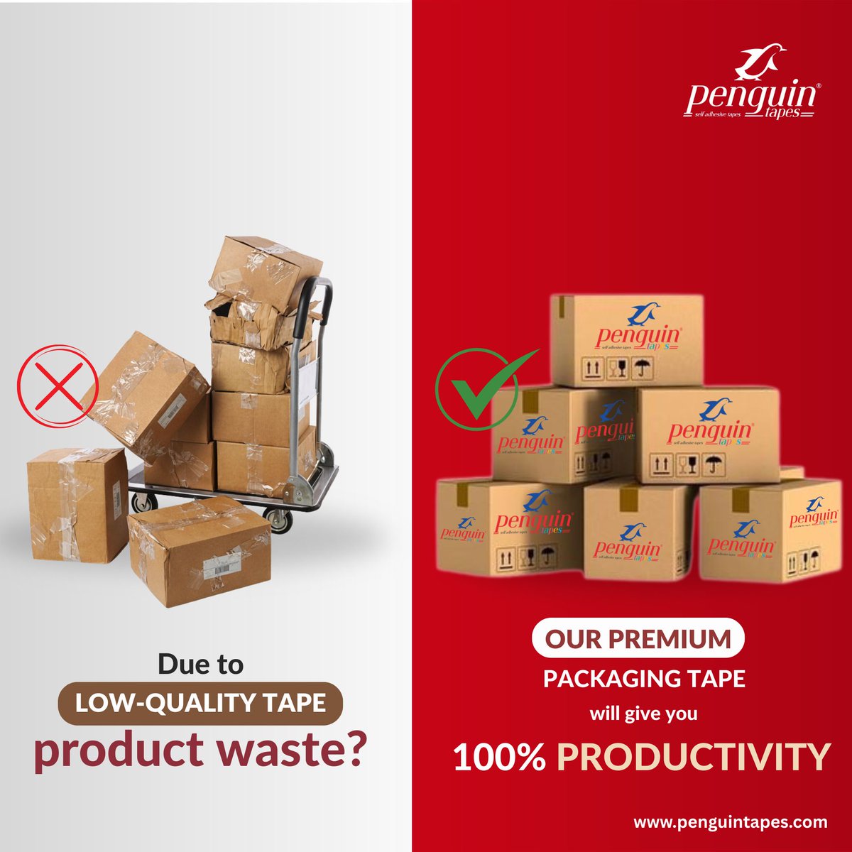 penguintapes's tweet photo. Low-quality packing tape ❌ doesn’t just fail — it causes product damage 📦💥, rework 🔁, and loss 💸.
Switch to premium packaging tape.

🌐 https://t.co/0sUOT5sMMq
📞 7094911172
-----------
#PenguinTapes #PackagingTape
#PremiumPackaging #StrongAdhesion
#SafeShipping https://t.co/lgqsxsoPeF