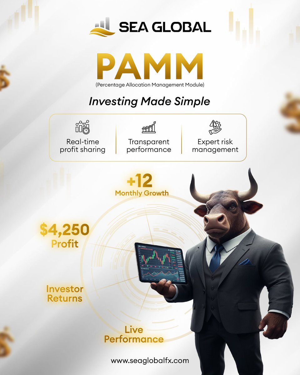 seaglobalfx's tweet photo. Invest smarter with Sea Global FX’s PAMM system, where your funds are managed by expert traders while you enjoy real-time profit sharing, full transparency, and smart risk control
𝐕𝐢𝐬𝐢𝐭 - https://t.co/iAOPkJ6Q1f
#seaglobalfx #pamm #transparency #riskcontrol #expertinsight https://t.co/MMuQ4RxnNS