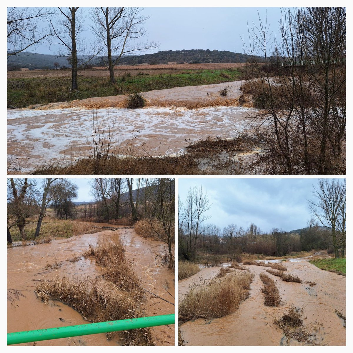 📷Ahora mismo baja así el Río Salado a su paso por Las Chorreras 😯
Mucha precaución con los cauces!