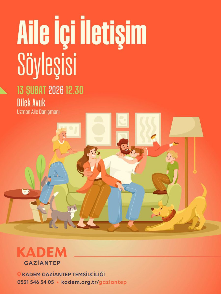 *Aile İçi İletişim Söyleşisi*

Güçlü aileler, sağlıklı iletişimle kurulur.
Aile içinde anlayışı, empatiyi ve bağları güçlendirmek üzerine keyifli ve öğretici bir söyleşide buluşuyoruz.

Tüm ilgilileri bekliyoruz.
Birlikte dinleyelim, birlikte güçlenelim 🤍