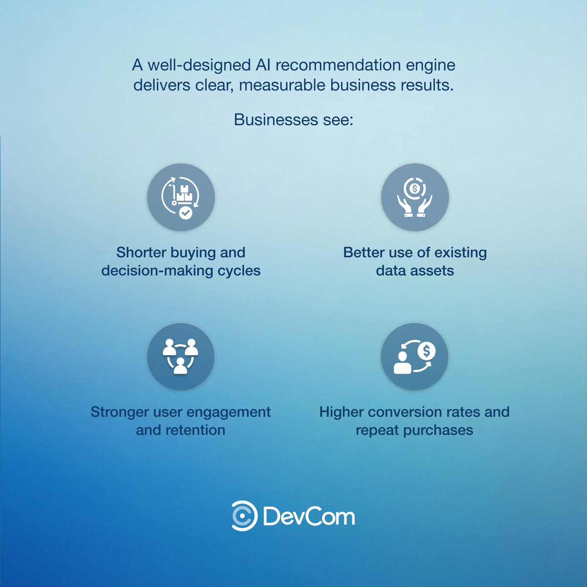 DevComCompany's tweet photo. ➡️ If you’re exploring how AI recommendation systems can shorten buying cycles and improve conversion across your platform, learn more here: https://t.co/cylFr4Svit 

 #AIRecommendation https://t.co/CtlrEAIKIu