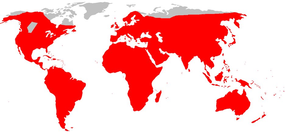 Global distribution of the common rat