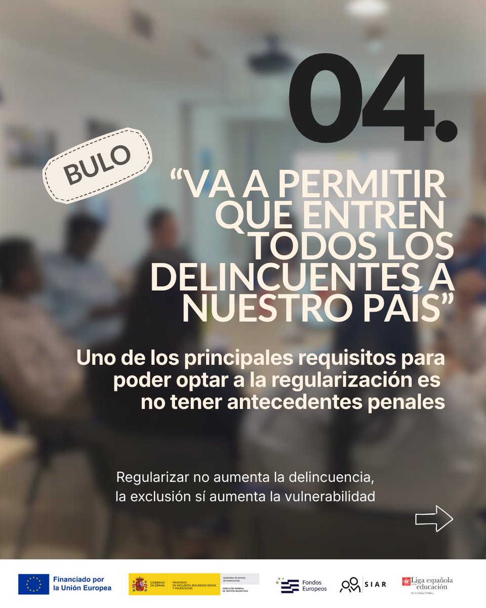 🔴 La desinformación y los bulos también crean el caldo de cultivo donde crecen el racismo y los discursos de odio.

▶️ Hoy, desde el programa SIAR, desmontan algunas de las mentiras sobre la regularización extraordinaria.

🤓Más información: ligaeducacion.org/areas/migracio…