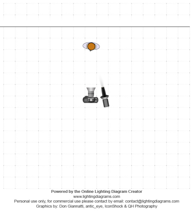 ライティング
スヌートをつけたストロボ１灯です！
ピンスポットの写真は光量強めで、影が強ければ強いほど良いものです！
ただ顔の影には気をつけてライトの当たり角度を探しましょう！またこの写真はシースルーの衣装を着てるため透け感が失わない程度に光量を調節しています。

編集