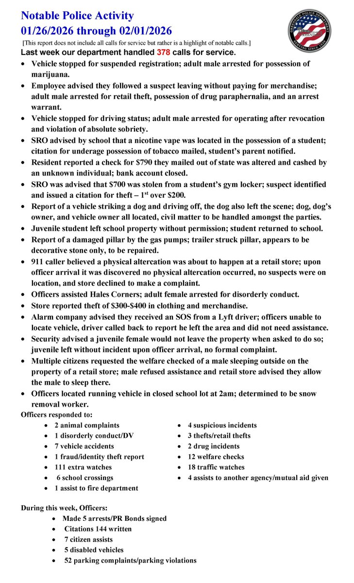 Village of Greendale Police Department tweet media