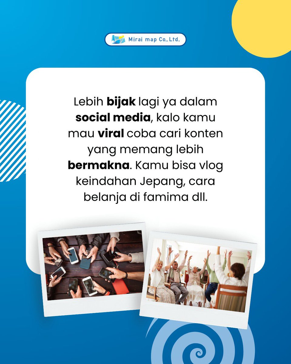 Semoga masih banyak loker-loker kaigo. Yuk, temen-temen lebih bijak lagi dalam bersocial media.

✅Follow Mirai Chizu untuk informasi lowongan kerja di Jepang🇯🇵

#kerjadijepang #kerjakejepang #lokerjpn #ssw #tokuteiginou