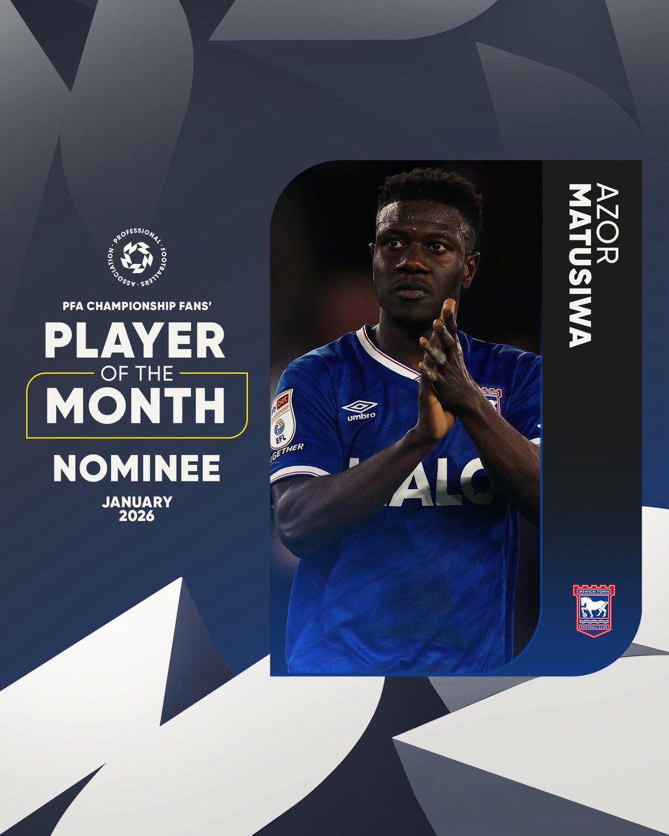PFA's tweet photo. 🚜 Azor Matusiwa

Vote 🗳️➡️ https://t.co/gmTHJnRbLL

@IpswichTown https://t.co/fokXbjBp3p