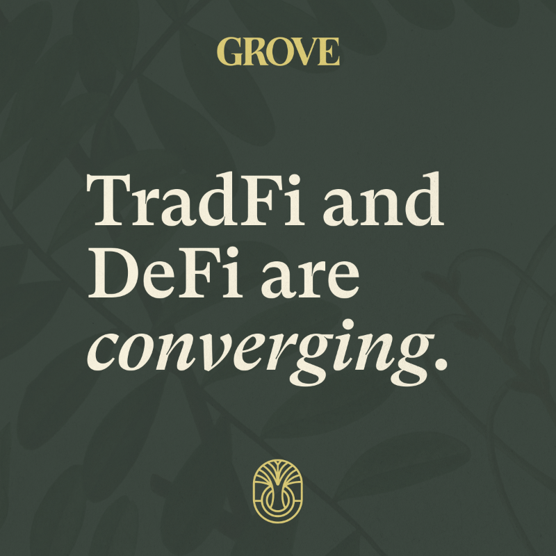 grovedotfinance's tweet photo. Grove is where TradFi and DeFi meet, deploying $2B+ into institutional-grade, onchain tokenized credit structures.

Follow Grove and stay close to where credit markets are moving next.