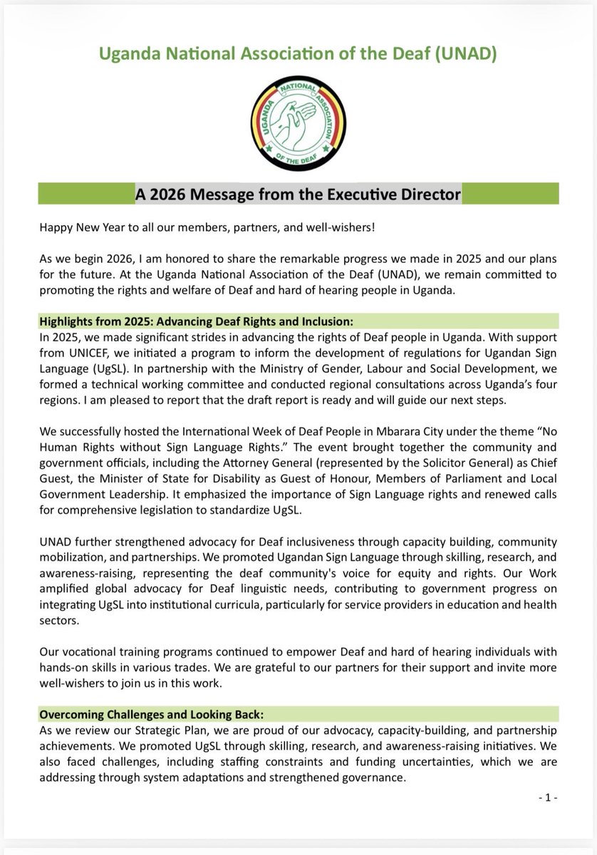 UNAD - Deaf people in Uganda tweet media