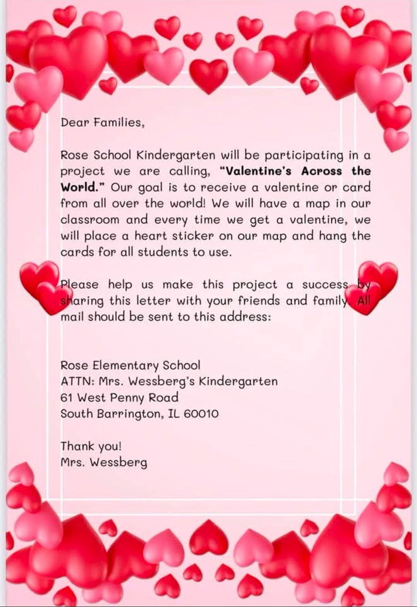 1610captain's tweet image. From a great teacher and pen pal in Illinois.  Please participate if you can.  Share the love.  #ValentinesDay2026 #ValentinesDay #kindergarten #ValentinesAcrossTheWorld