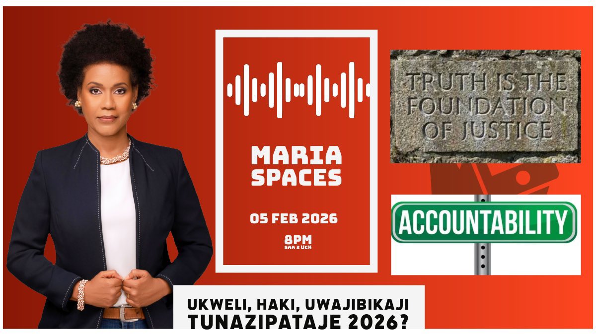 HildaNewton21's tweet photo. Leo katika #MariaSpaces tunajadili: Ukweli, Haki, Uwajibikaji tunazipataje 2026?

Ukweli ni msingi wa Haki na bila Uwajibikaji wa walioua,teka na kuumiza wananchi hakuna Haki na bila Haki hakuna Amani wala maridhiano!

Je mwaka huu tunahakikishaje kama Taifa tunapata zote? https://t.co/Uw7iSAuJhE