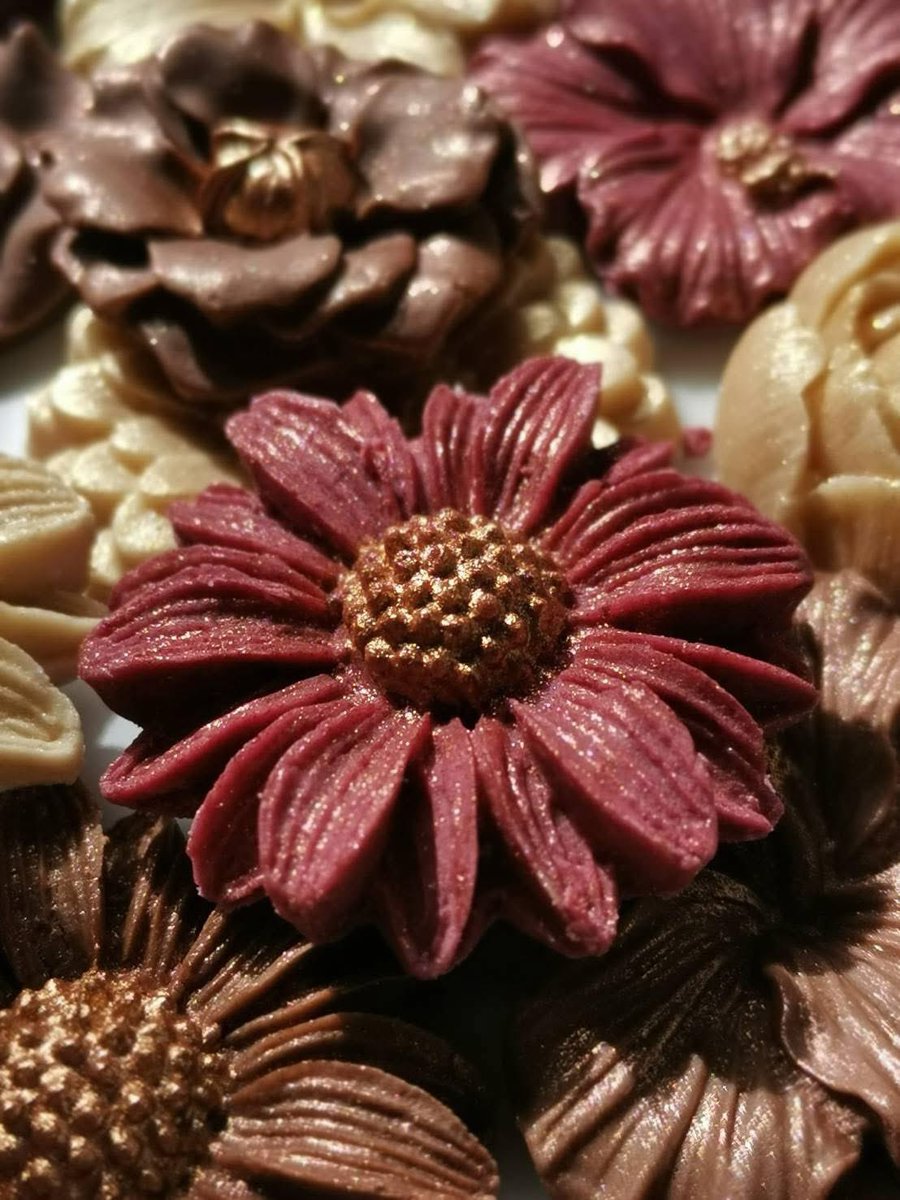 GojiJung158's tweet image. ไหนใครบอกว่าขนมไทยใช้พิมพ์แล้วราคาไม่ควรเกิน 25 บาทต่อชิ้น ซ้ายคือทำช่วงแรก ขวาคือปัจจุบัน ทำโดยคนเดียวกัน(แม่เรา) มันไม่ใช่แค่กดใส่พิมพ์แล้วสวยเลย ขั้นตอน 1 ชิ้นคือทำเนื้อขนม ผสมสี กดใส่พิมพ์ ตัดแต่ง ปัดทอง ตากแห้ง เพนท์เกสร แล้วทำแบบนี้ทุกชิ้น 
(แม่เราขายแรงกว่า 25 บาทอีก)