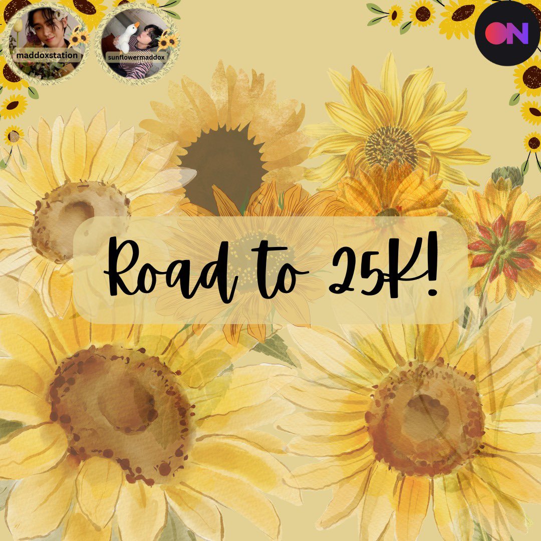 Join us for the road to 25K on Stationhead 💛 We got thiiiiis 🌻

🌻: stationhead.com/sunflowermaddox

#마독스 #MADDOX #DD #stationhead