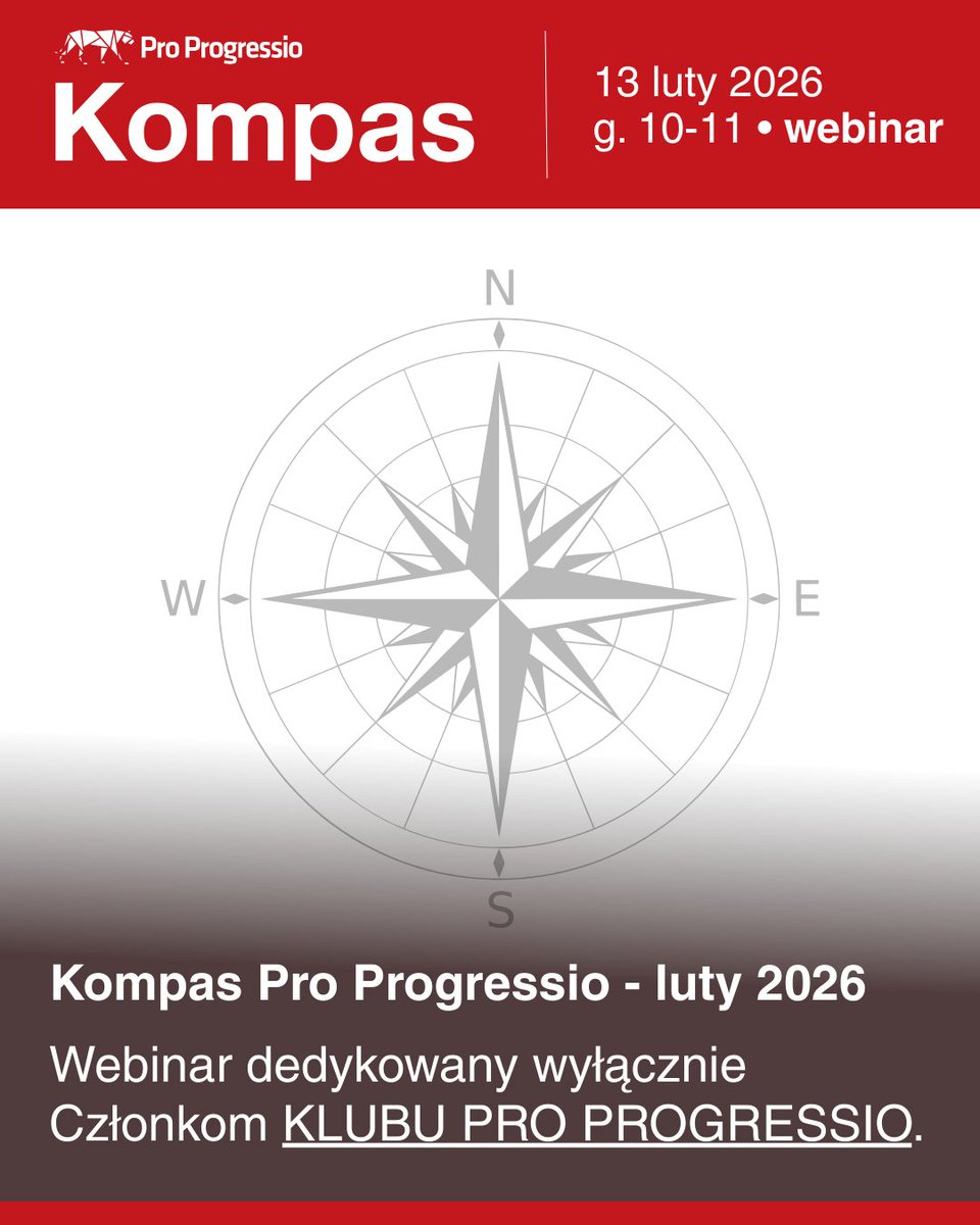 Zapraszamy Klubowiczów na pierwsze w 2026 roku spotkanie podsumowujące aktywności Klubu Pro Progressio, kluczowe trendy rynkowe oraz priorytety na kolejne miesiące👉 events.teams.microsoft.com/event/5590798f…

#ProProgressio #KompasProProgressio #Webinar #Trendy #KlubProProgressio