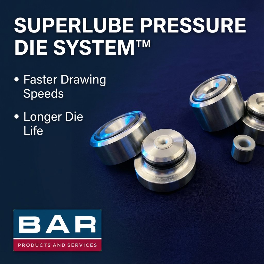 BarProds's tweet image. Superlube’ Pressure Die System™
The advantages over conventional dies or other types of pressure die are: 
• Faster Drawing Speeds
• Longer Die Life
• Fits into standard die box 
• Easy die change
• Lower die costs 

Click: barproductsandservices.com/superlube-pres…
#wire #system #lubrication