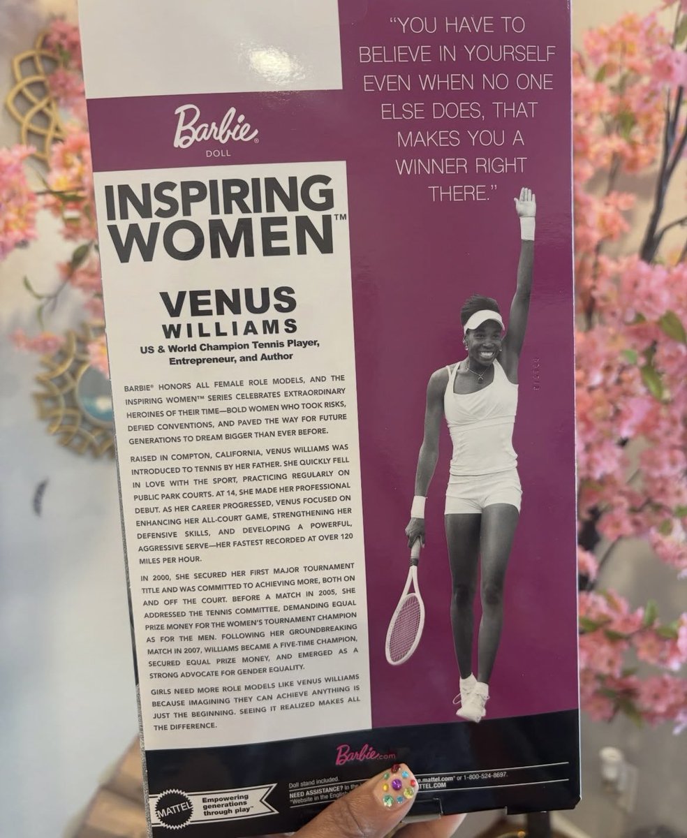 How exciting. I just added @venuswilliams to my barbie doll collection actually 🌸💕met her and her sister many years ago in New York at a club. Club hopN n NY i might have been 18 at the time. So 25 plus years ago lol