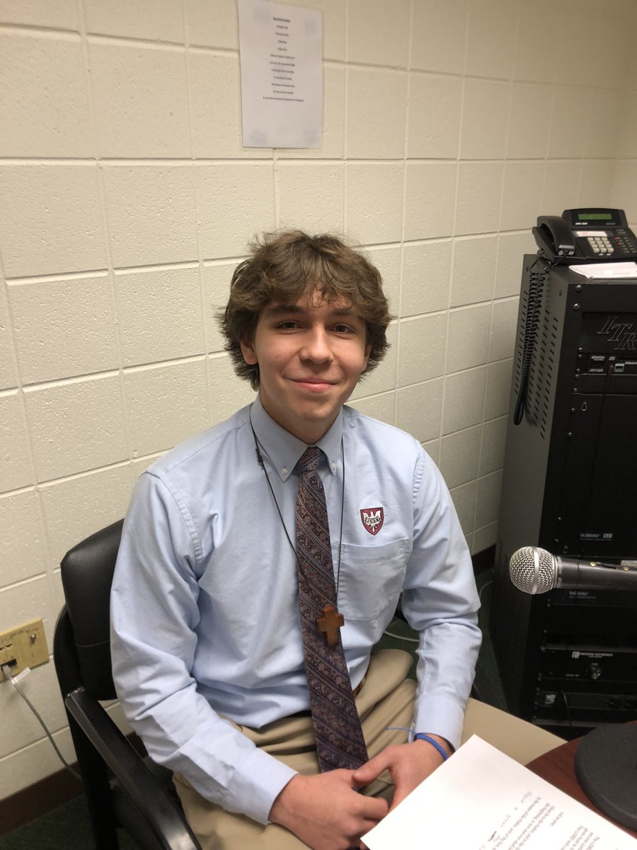 mrfitzhistory's tweet image. Thank you @BenetRedwings senior Ethan Hanik for reading the morning prayer.  #redwingnation