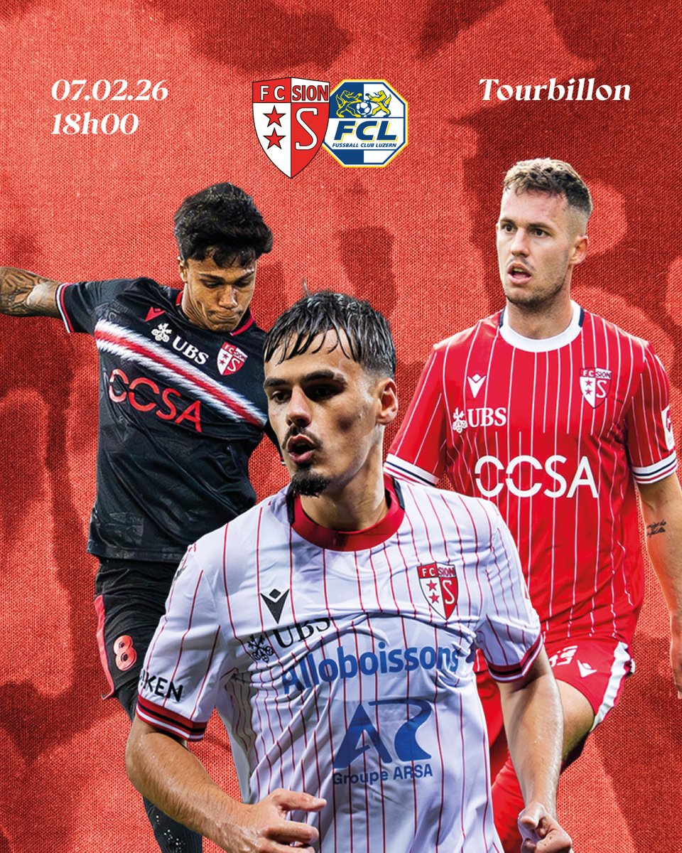 𝗥𝗲𝗯𝗼𝗻𝗱𝗶𝗿 𝗲𝗻𝘀𝗲𝗺𝗯𝗹𝗲 🙌🏼

Le 𝗙𝗖 𝗦𝗶𝗼𝗻 reçoit Lucerne ce samedi à Tourbillon. 🌋

Ton billet ? 👉🏼 tinyurl.com/57a4r3my 🎟️

🗣 𝗔𝗹𝗹𝗲𝘇 𝗦𝗶𝗼𝗻 🔴⚪️

#Ensemble #Toujours