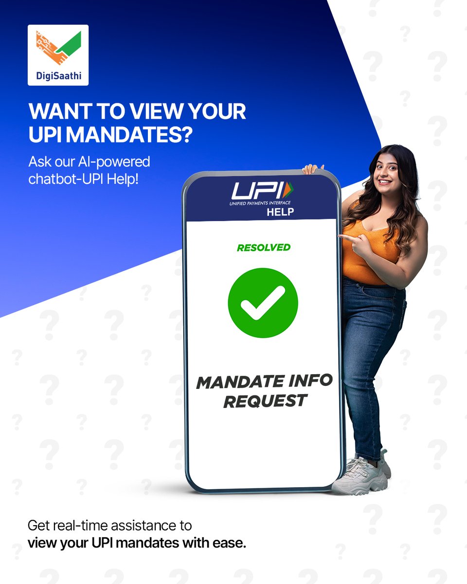 NPCI_NPCI's tweet image. For queries related to digital payments, UPI Mandates or transactions visit DigiSaathi

Click here: upihelp.npci.org.in

#UPI #UPIHELP #UPIMandates #UPIAutopay