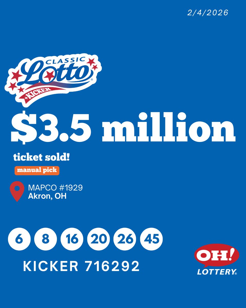 A player at MAPCO #1929 in Akron won the $3.5 million Classic