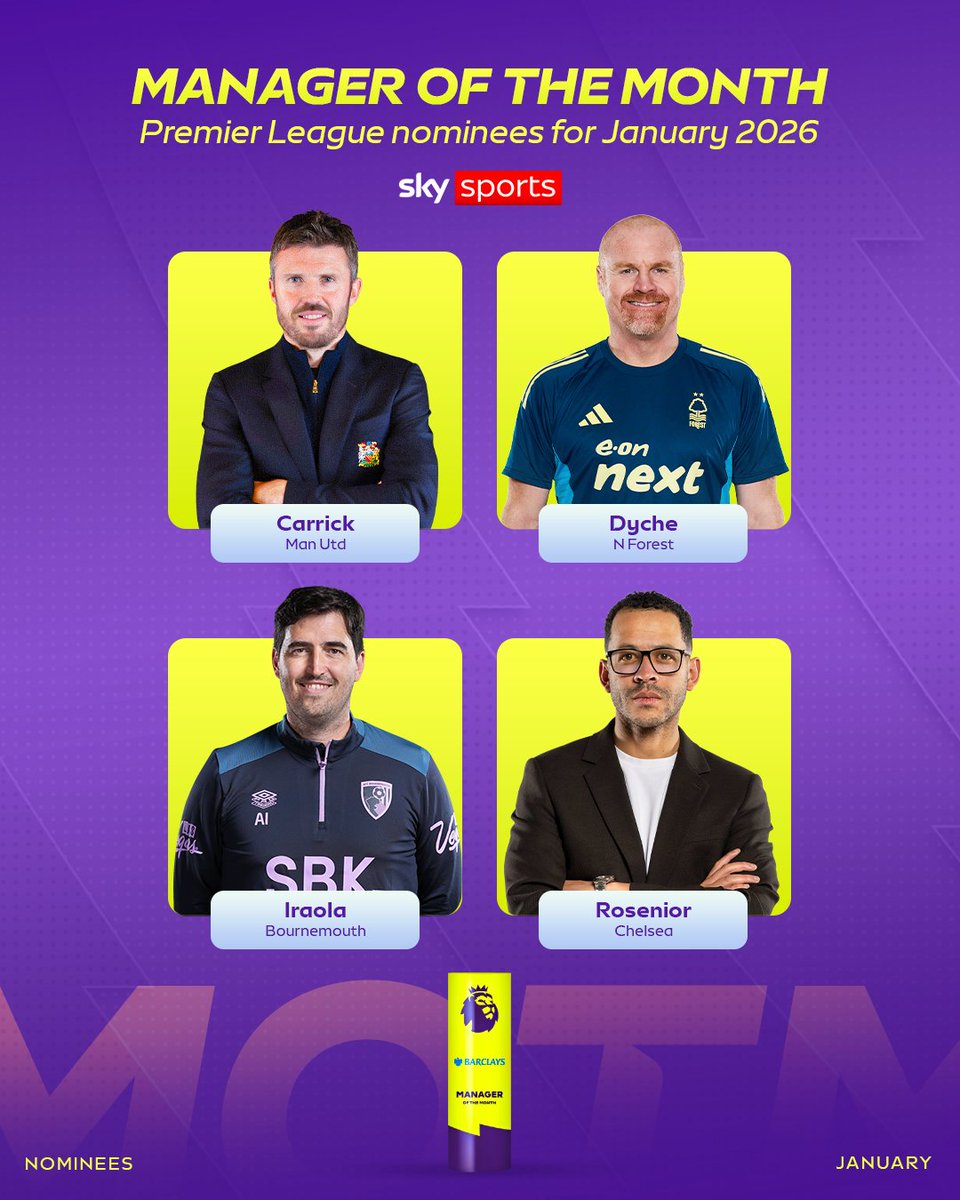 The nominees for the Barclays Manager of the Month award for January have been revealed 👀