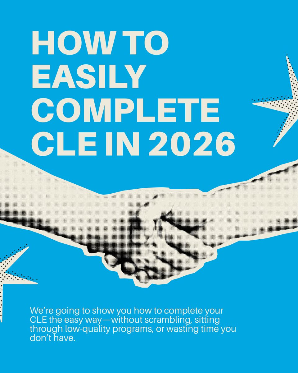 LexVid's tweet image. Completing your CLE in 2026 doesn’t have to be complicated. Today, we’re breaking down the easiest way to stay compliant, save time, and actually enjoy the process. Stay tuned!

#CLE #ContinuingLegalEducation #MCLE #Attorneys