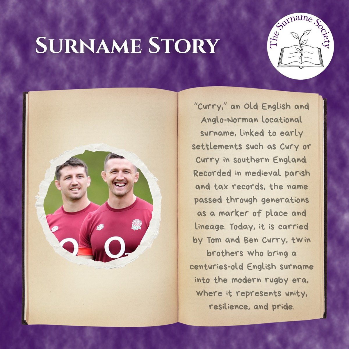 surnamesoc's tweet photo. Surname Stories: Curry

Twin brothers Tom and Ben Curry carrying their surname into the world rugby stage, this surname tells a story of place, lineage, and resilience.

Would you like to carry the name Curry? 👇

#surnamestories https://t.co/i2mwkYI7Ob