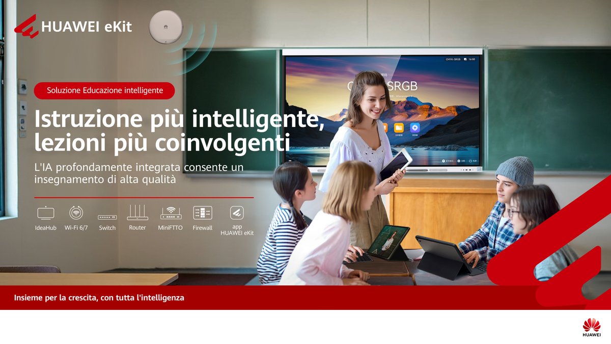 Scopri come l'istruzione diventa più intelligente con la nostra soluzione Intelligent Education! Aule interattive e coinvolgenti che integrano l'intelligenza artificiale per un apprendimento senza limiti. 

bit.ly/4nKazGC
Email: hwitalyekit@huawei.com