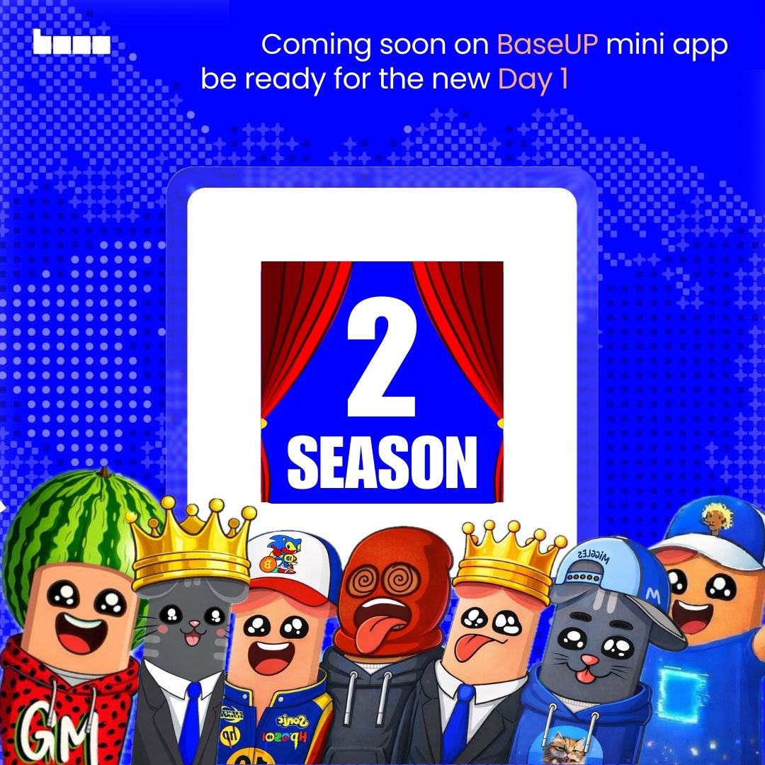 BaseUP S1 snapshot is on Feb 6 (tomorrow)
top-50 will get USDC rewards
prize pool = 100% project’s net profit from S1

you probably won’t reach top-50 in Season 1 if you join right now, even with all boosts

BUT 👇

be ready for the new Day 1 (Season 2)
> top-100 will be rewarded