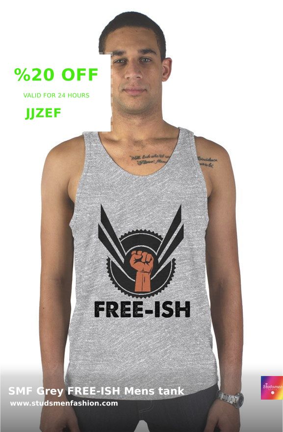 🔥 Elevate your summer workout style with the SMF Grey FREE-ISH Men's Tank! 🏋️‍♂️ Ultra-comfy, moisture-wicking, and eco-friendly, it's your perfect gym and chill companion. 🌿 Available now for just $32.96. Get yours: studsmenfashion.com #Custom #CustomDesigns