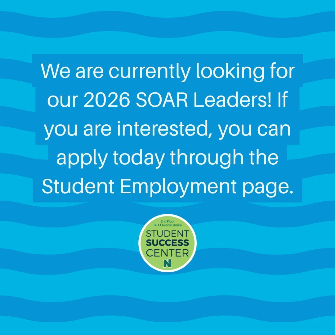 2026 SOAR Leader applications are open😁 Submit yours today through the Student Employment page!