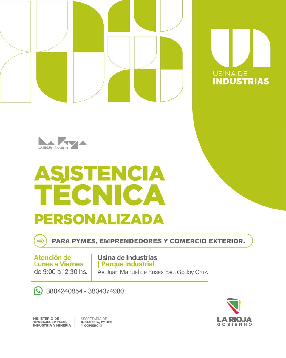 🏪⬆️¿Necesitas asesoramiento para tu pyme o emprendimiento?

💪🏼 Estamos para guiarte en todo lo que necesites. Visitanos de lunes a viernes de 9 a 12:30 hs. en la Usina de Industrias.

📍Avenida Juan Manuel de Rosas esquina Godoy Cruz, en el Parque Industrial.
