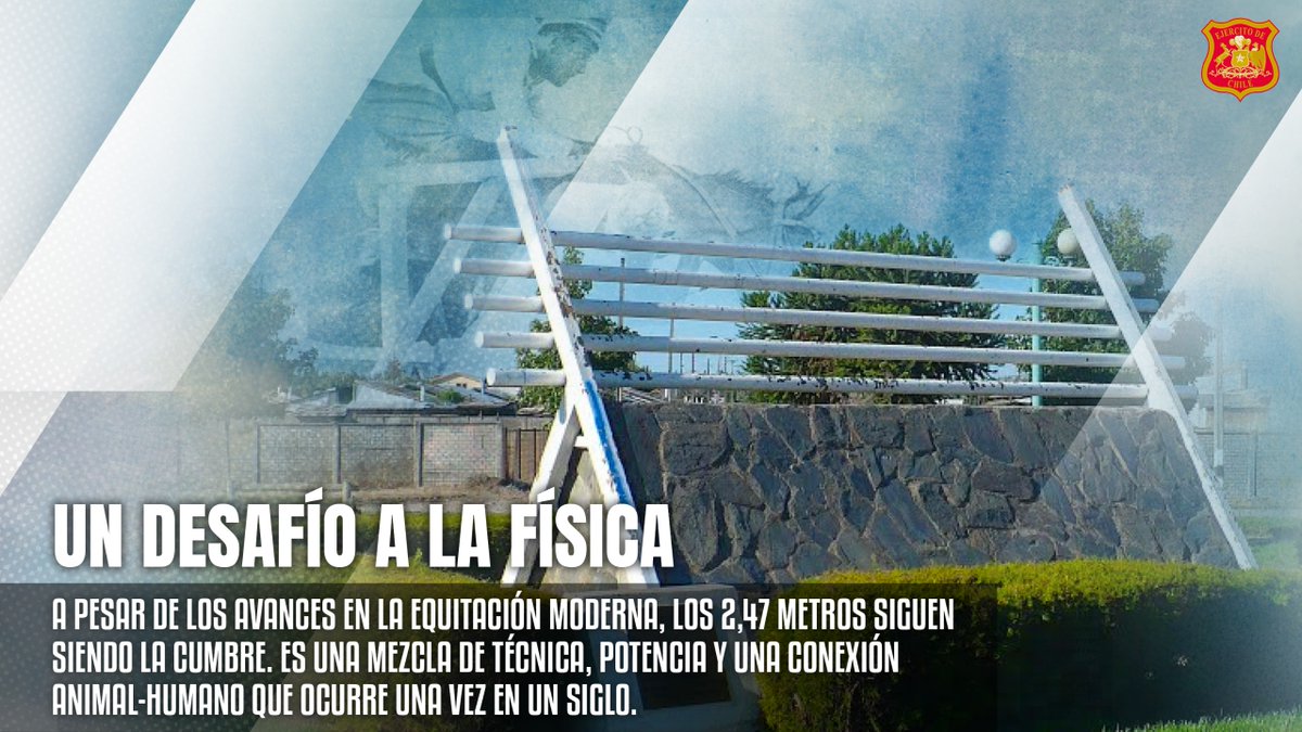 Ejercito_Chile's tweet photo. Un 5 de febrero, en Viña del Mar, el mundo entero miró hacia Chile. 🇨🇱 El Capitán Alberto Larraguibel y su fiel 'Huaso' volaron más alto que nadie, dejando una marca que, tras 77 años, sigue intacta. No es solo un récord deportivo, es una lección de coraje y perseverancia. ¡Lanzar el corazón sobre el obstáculo! 🐎 #Larraguibel #RecordMundial