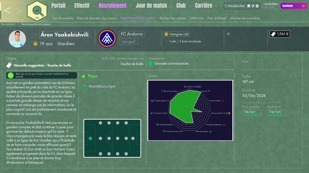 touchedeballe's tweet photo. 💎FM x TDB - Aron Yaakobishvili ('06)

Issu de la Masia, ce portier hongrois impressionne par ses réflexes et fiabilité sur sa ligne. Titulaire en LaLiga 2, au FC Andorra, il doit accumuler le temps de jeu pour gommer ses défauts.

Fiche &amp; vidéo 🔽

https://t.co/GL2i74C4yI https://t.co/wJxYkk0gNj