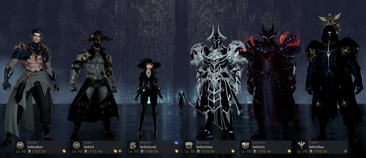 sebritas7's tweet photo. Actualización de roster, literalmente parece la hija del jefe de la mafia con sus guardaespaldas jajajaja #lostark https://t.co/01YhegwJ7B