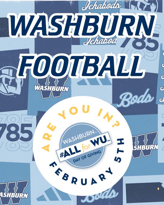 Today is <a href="/WashburnUniv/">Washburn University</a> Day of Giving!  Your support allows our student-athletes <a href="/IchabodFTBL/">Washburn Football</a> to be set up for success and pushes them to achieve their goals!

Please consider donating at the link below!

washburngivingday.org/amb/footballpr…

#BeTheStandard #GoBods