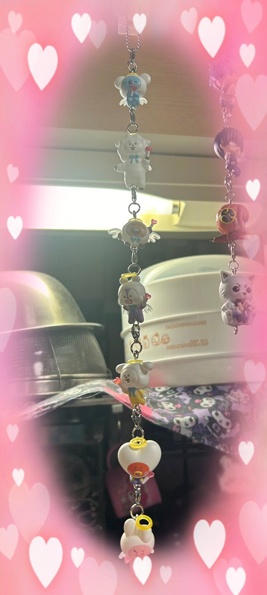 BT21 めじるしアクセサリー　
〜エンジェルver.〜

お譲りして頂いて、、無事？コンプー💜

つまんでつなげてますこっと風🥰
出来ましたー(*´╰╯`๓)♬