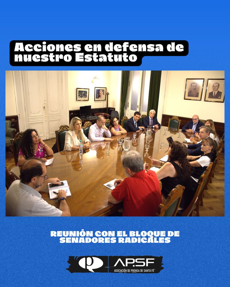 ‼️Acciones en defensa de nuestro Estatuto
✔️Reunión con el bloque de senadores radicales
Leé más en nuestra web 🔗 apsf.org.ar/reunion-con-el…
#DefendemosElEstatutoDelPeriodista #NoALaReformaLaboral