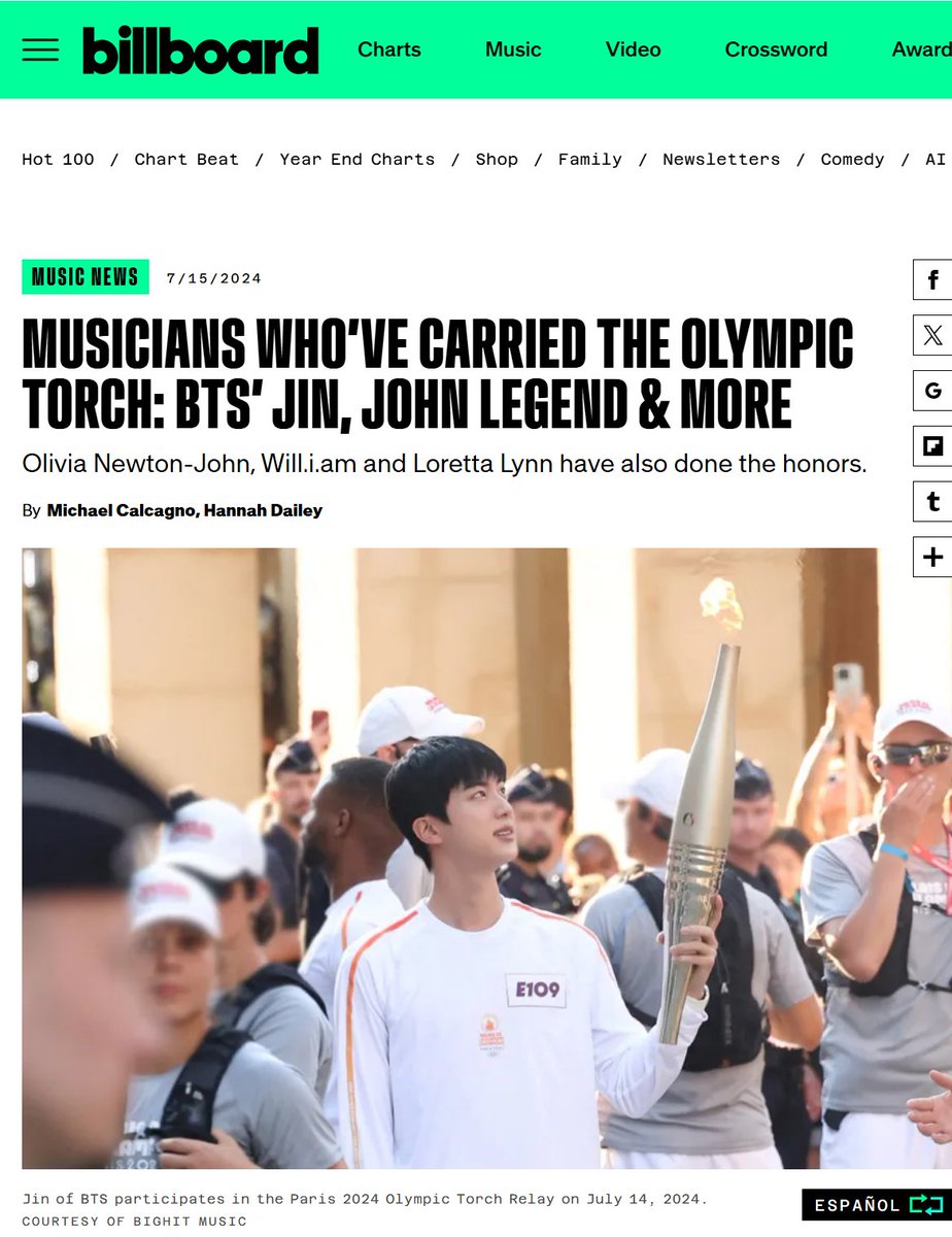 nightstar1201's tweet photo. [@billboard] 260205 Musicians Who’ve Carried the Olympic Torch: BTS’ Jin, John Legend &amp; More

A story that feels satisfying no matter how many times you see it. The Winter Olympics have started. It’s exciting.🔥🔥🔥🔥🔥🔥
#JIN #방탄소년단진 #JinxOlympics @Olympics @BTS_twt https://t.co/SyU5eu4ZzV