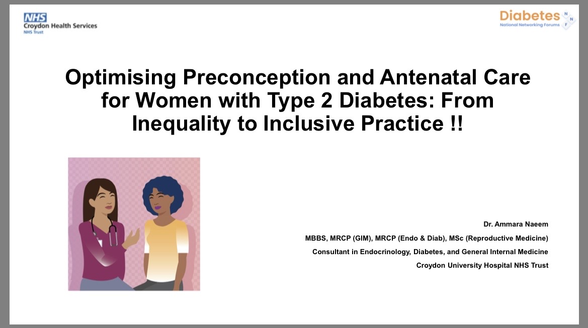 Ammara57327984's tweet photo. A real privilege to speak to a room with so much collective expertise!! Hoping this session offered a framework for discussion rather than instruction
“Preconception care in T2DM: from inequality to inclusion”
@DiabetesNNF
@croydonhealth
#PreconceptionCare #HealthInequalities https://t.co/UP4TnFFWZE