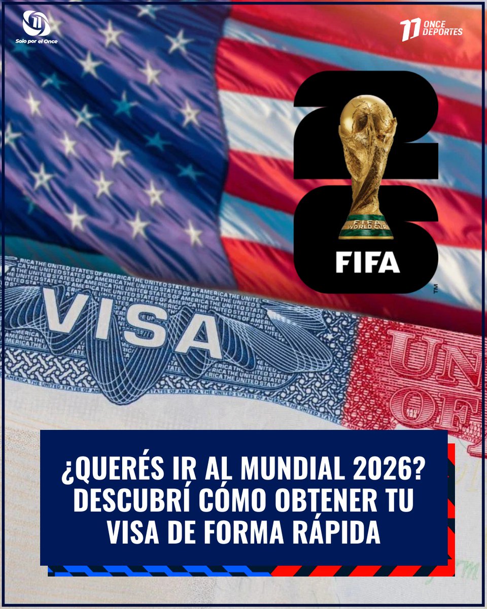 11_Noticias's tweet photo. ¿Querés ir al Mundial 2026?🏆⚽
Estados Unidos activó el FIFA PASS, un sistema que permite a los aficionados citas prioritarias para visas.✈️🇺🇸

¿Cuáles son los requisitos? 👉🏻 https://t.co/8Oe3fIK0p6

#Mundial2026 #FIFA #FIFAPASS #Visas https://t.co/xzl1Nn5iCl