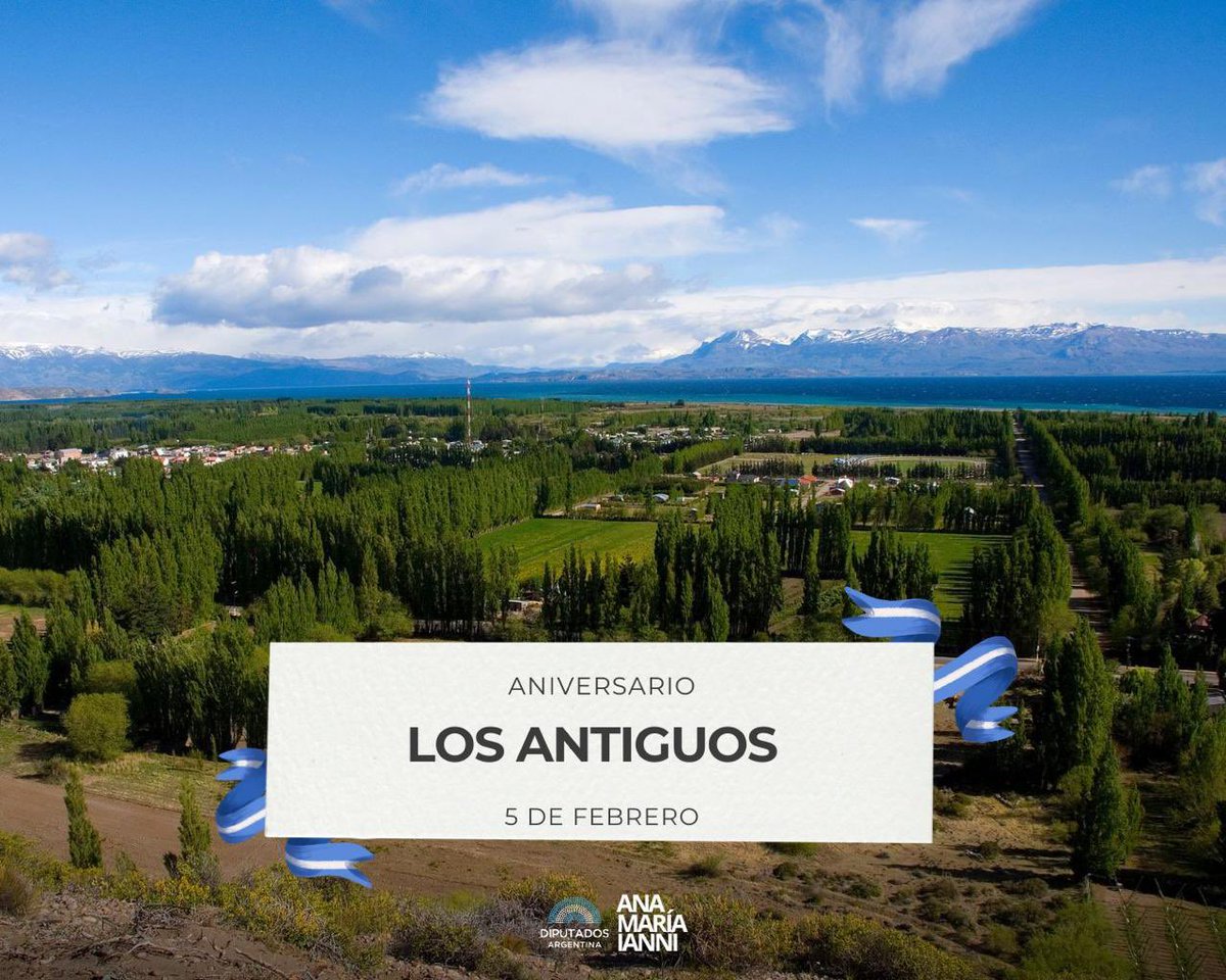 En el día del Aniversario de Los Antiguos quiero hacer llegar un afectuoso saludo a toda su comunidad.

En esta fecha, deseo expresar mis mejores augurios, reafirmando mi compromiso de seguir acompañando y aportando desde mi lugar al crecimiento de esta hermosa localidad.
