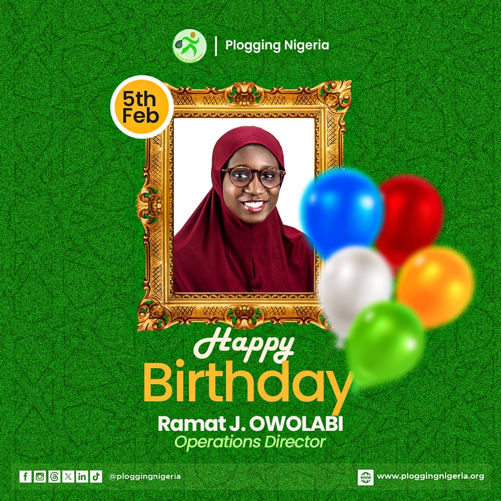 #HappyBirthday to our Operations Director! <a href="/RJadesola/">Ramat J. Owolabi</a>

Thank you for keeping the wheels turning. 💚⚙️

Here’s to more systems that work, more goals achieved, and greater green impact ahead. 🌍♻️

Have a beautiful birthday 🎉✨

#PloggingNigeria
#LiveLovePlog