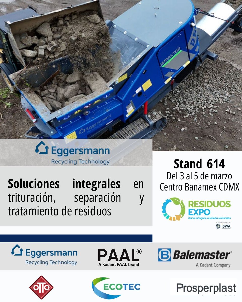 La gestión eficiente de residuos comienza con tecnología confiable.

En Residuos Expo, Eggersmann, en sinergia con ECOTEC, presenta soluciones integral.
📷 Stand 614
📷 3 al 5 de marzo
📷 Centro Banamex, CDMX
Te esperamos para conocer soluciones que generan resultados.