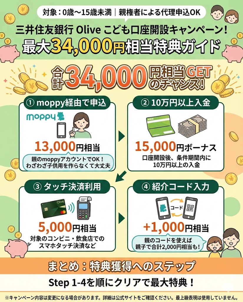 【こんにちは】お取引専用ページ お子様のOlive口座（三井住友銀行）を作ってポイ活 やれる人はやって